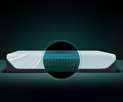 Adapt Hybrid mattress with a circle highlighting the inside layers and premium springs