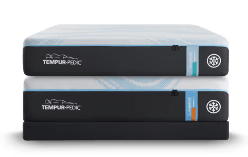 Pro and Luxe breeze mattresses stacked on top of one another