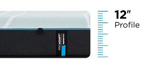 ProAdapt mattress with ruler that says "12 inch profile"